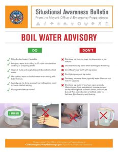 Boil water advisory - dos and don'ts flyer