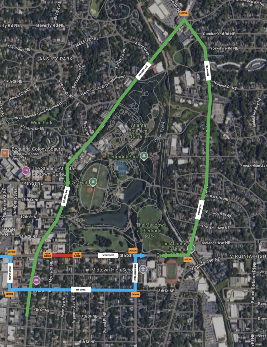 Emergency Road Closure on 10th Street NE Due to Sewer Mainline Work Map april 23 2026