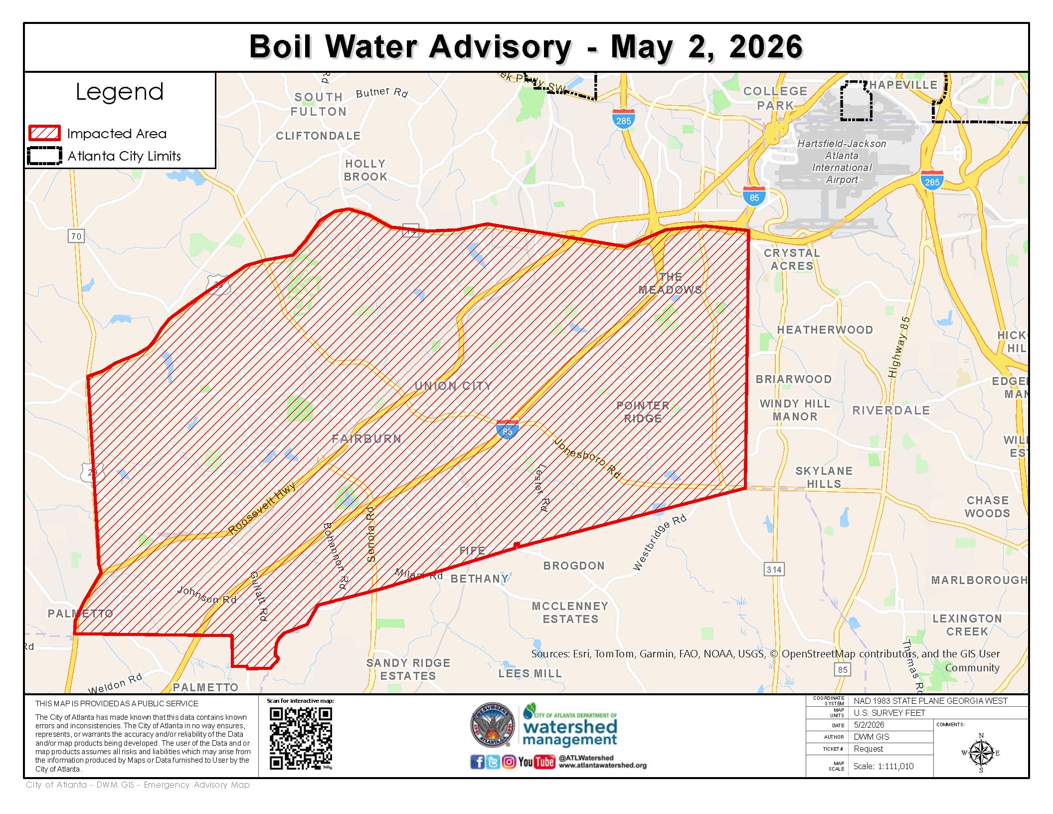 Boil water map